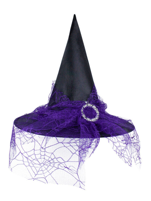 Witch Hat Halloween Costume Accessory Lace Cosplay Party Fancy Pointed/Relaxed hat