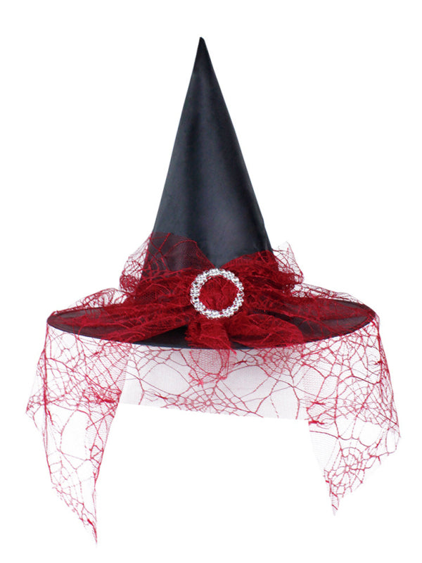 Witch Hat Halloween Costume Accessory Lace Cosplay Party Fancy Pointed/Relaxed hat