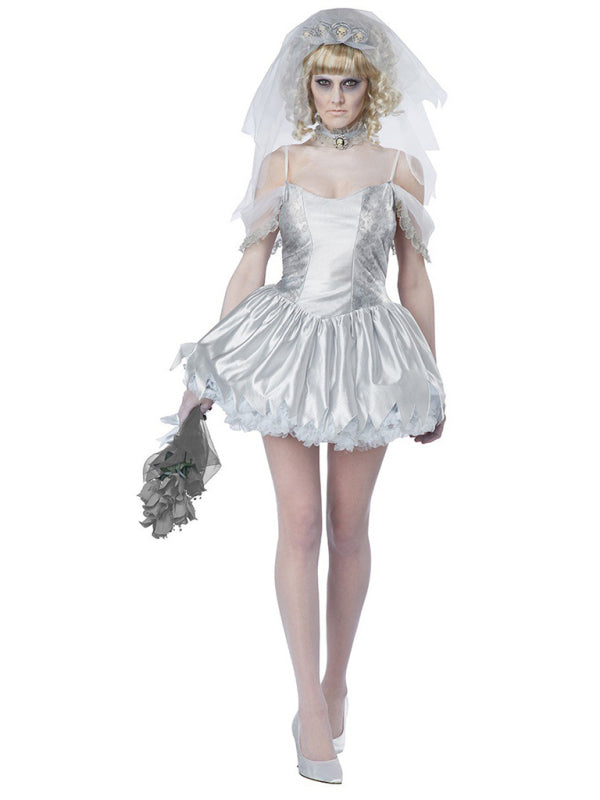 Ghost Corpse Dead Bride Cosplay 3-piece Outfit Adult Halloween Costume Gore