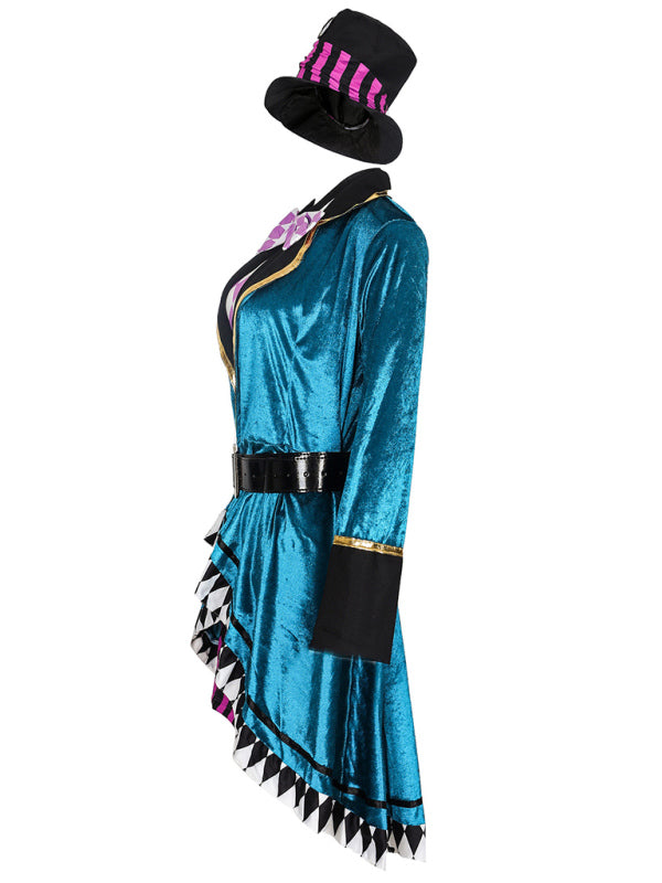 6-piece Miss Hatter Cosplay Sexy Adult Magician Halloween Costume Set