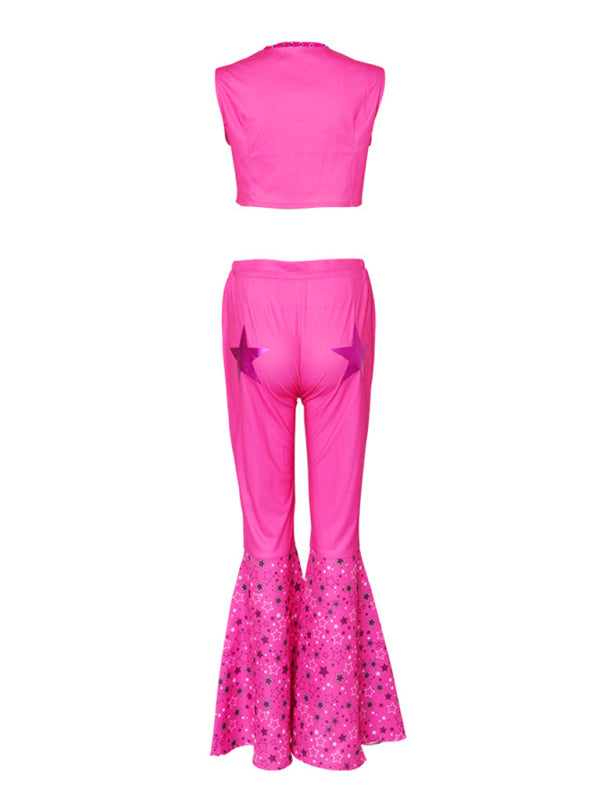Pink Cowgirl Star-Covered Pants Cosplay Movie Inspired Halloween Costume