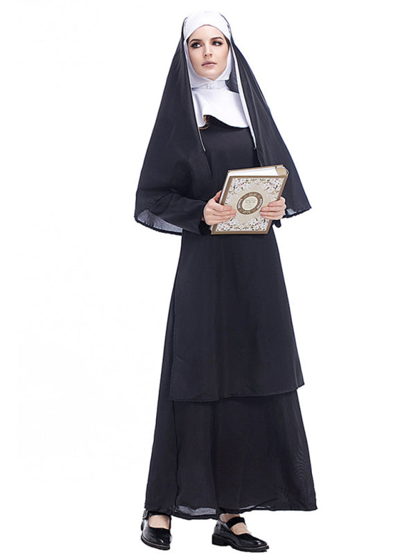 NUN Religious Catholic Cosplay Adult Women's Halloween Costume Modest