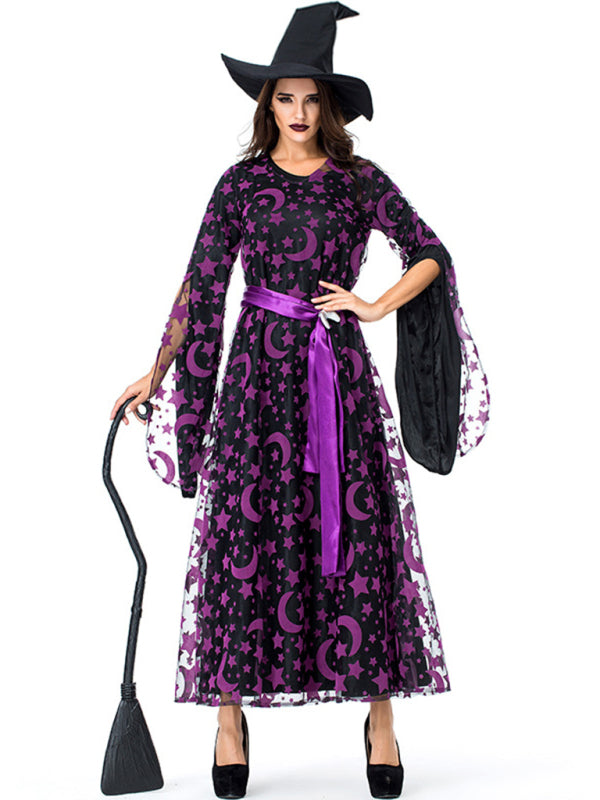 Celestial Witch Adult Woman Halloween Costume Modest Maxi Dress Wizard Cosplay