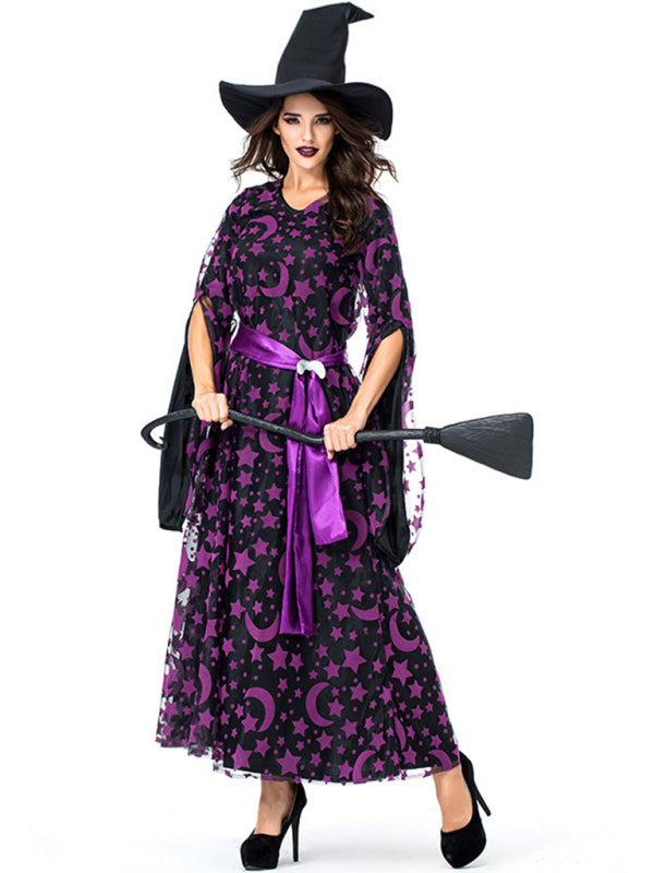 Celestial Witch Adult Woman Halloween Costume Modest Maxi Dress Wizard Cosplay