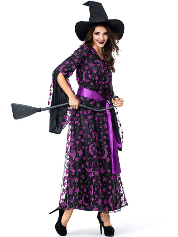 Celestial Witch Adult Woman Halloween Costume Modest Maxi Dress Wizard Cosplay