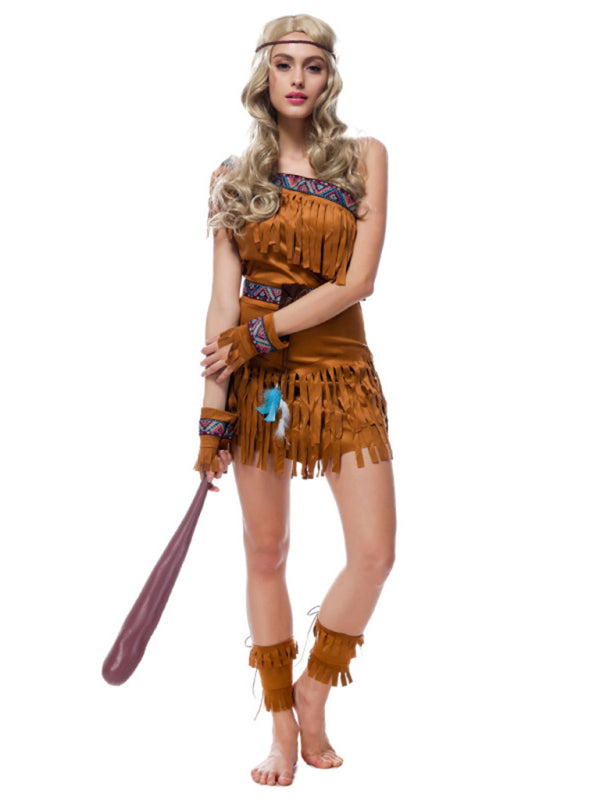 Native American Indian Sexy Adult Women Halloween Costume Cosplay 6-piece set